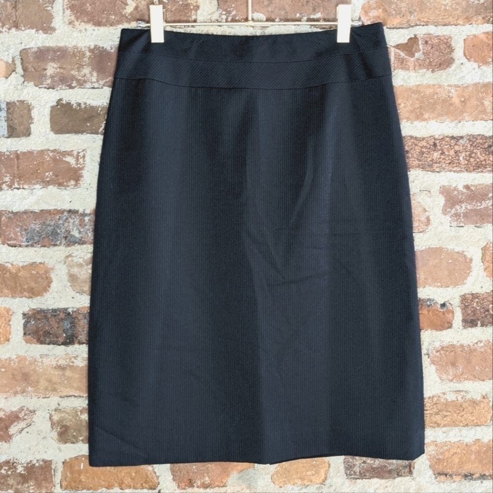 Size‎ 4 Dark Gray & White Light Pinstripe Lined Pencil Skirt